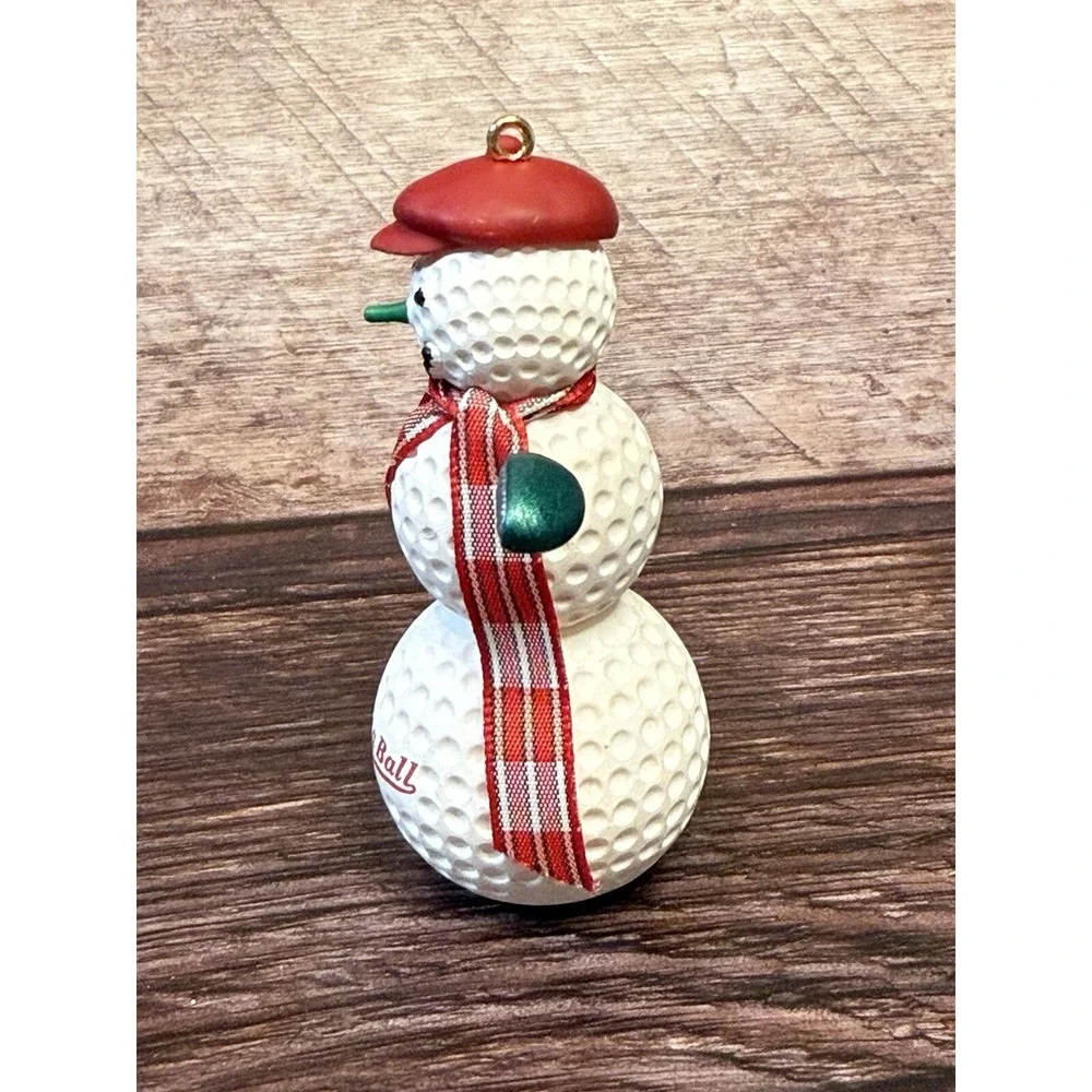 Golf's a Ball Snowman Golfer W/ Club Arms ~Hallmark Christmas Ornament 1992